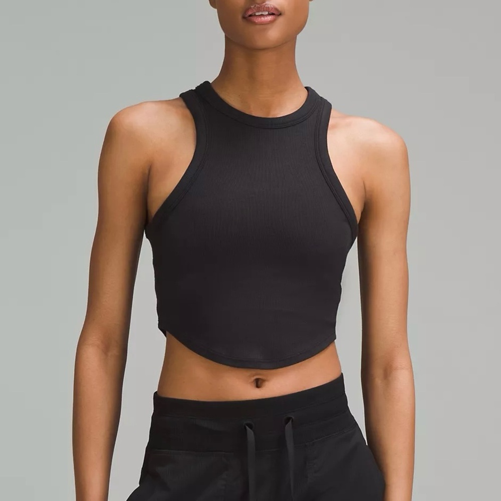 Lululemon Hold Tight Cropped Tank Top - Black (Size 6)